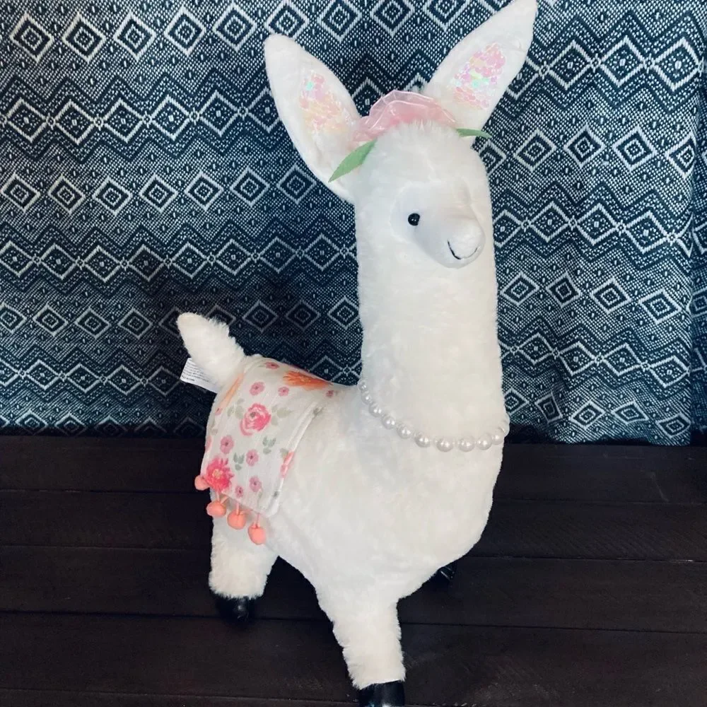 Plush Spring Llama Alpaca Stuffed Animal Decor Statue